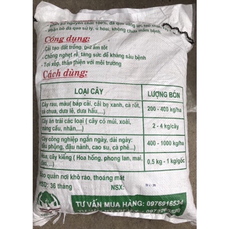 Phân bò tự nhiên đã qua xử lý 20dm3