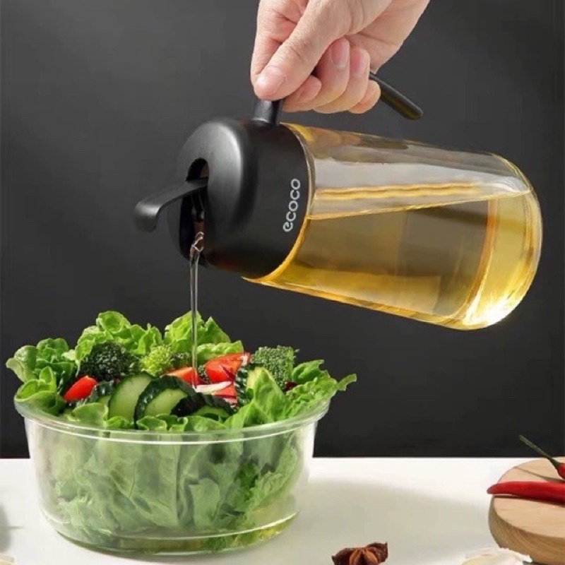 Bình đựng nước mắm, dầu ăn Ecoco có nắp mở tự động, bình chiết dầu ăn nước ăn nắp mở tự động