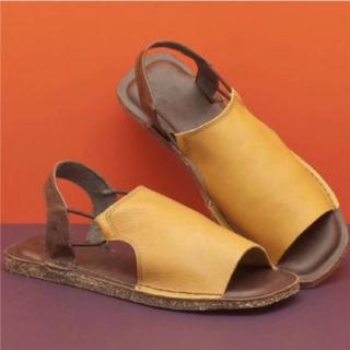 Giày Sandal Nữ Đế Bệt Màu Trơn Cỡ Lớn