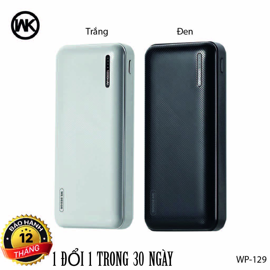 Sạc Dự Phòng ⚡ FREESHIP ⚡ Pin Sạc Dự Phòng WK WP-129 ⚡ 10000 mAh 2 Cổng USB ⚡ Tuấn Phụ Kiện