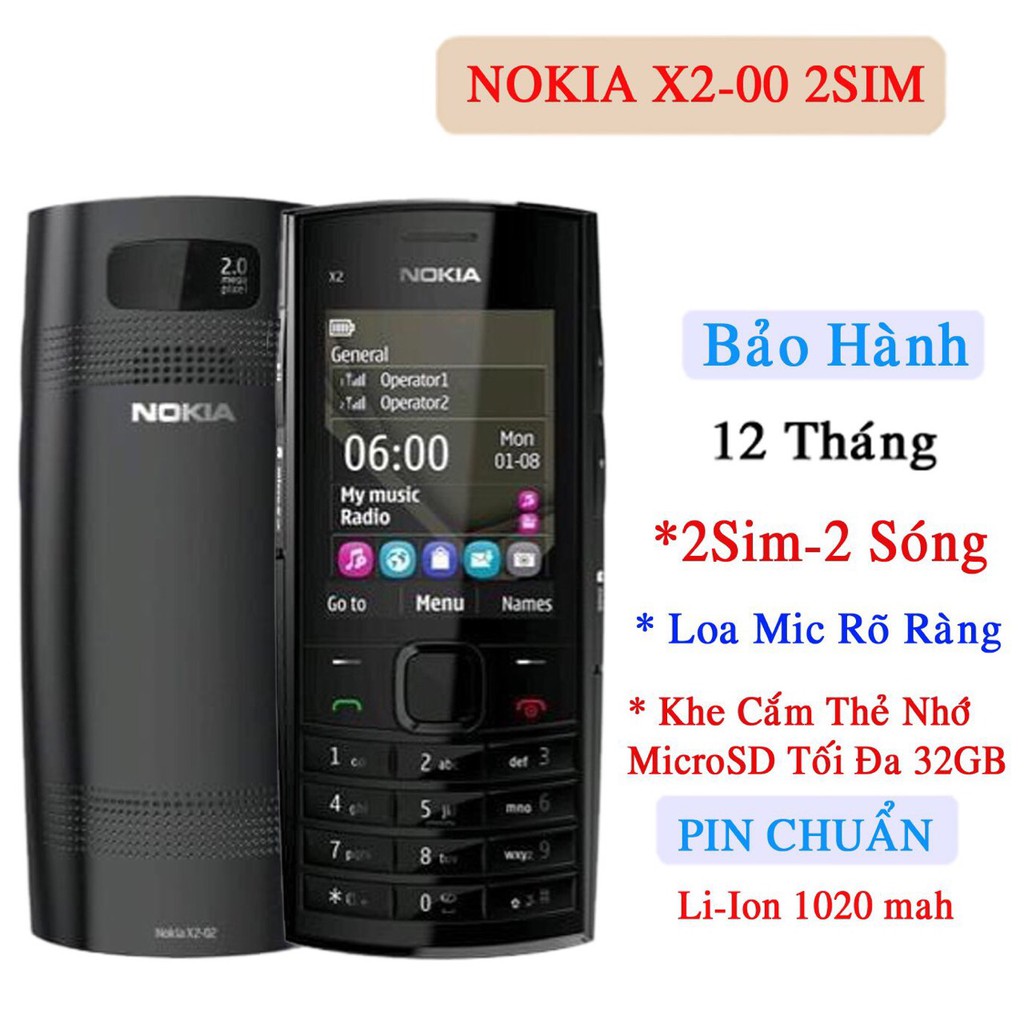 Điện Thoại Nokia X2-02 2sim main zin chính hãng Bảo hành 12 tháng