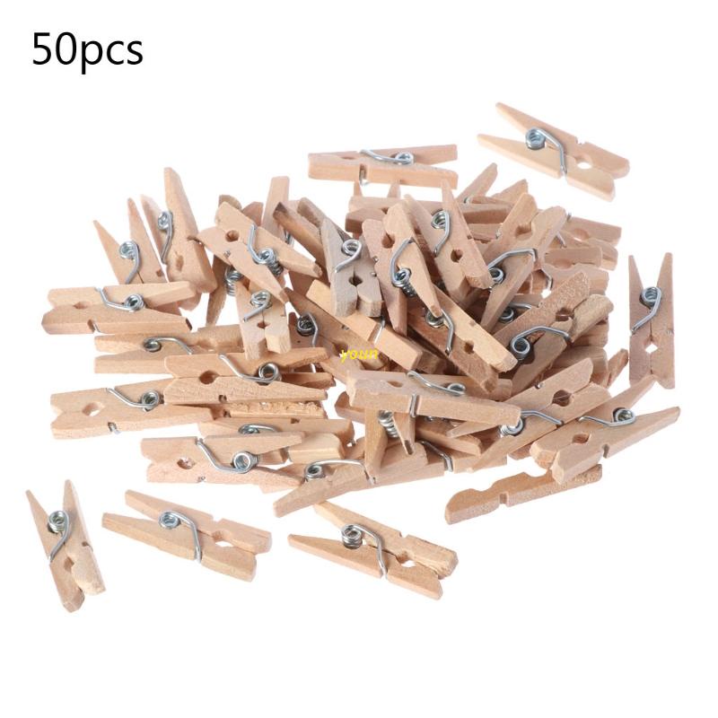 Set 50 Kẹp Phơi Quần Áo Bằng Gỗ Mini DIY
