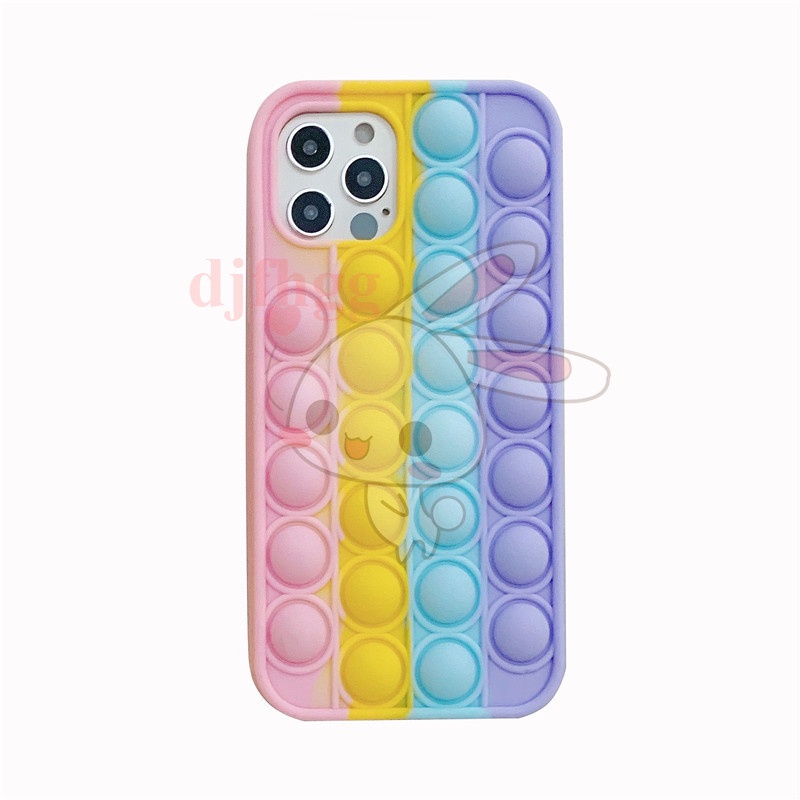 Ốp điện thoại kết hợp đồ chơi POP It FoxMind dành cho Giảm Căng Thẳng Hiệu Quả ​iPhone 12 Mini 11 Pro 7 8 6 6s Plus X XS Max XR SE2 SE 2020
