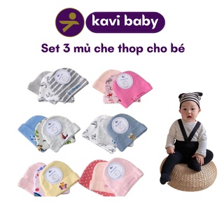 Sét 3 Mũ sơ sinh cao cấp thun co giãn, 1 mủ -kavibaby