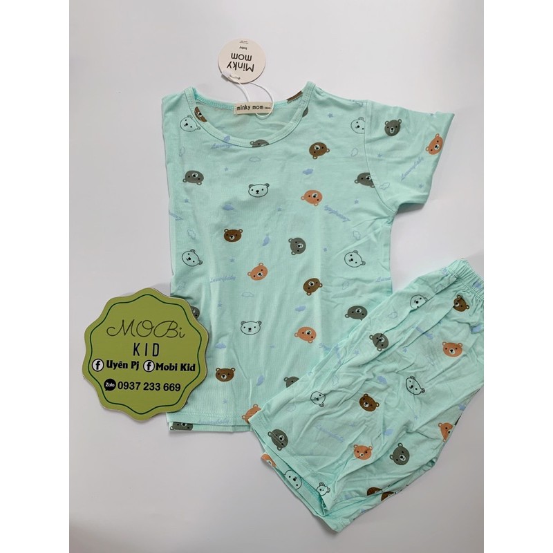BỘ THUN LẠNH SIZE ĐẠI MINKYMOM HOẠ TIẾT GẤU CHO BÉ TỪ 19-26kí