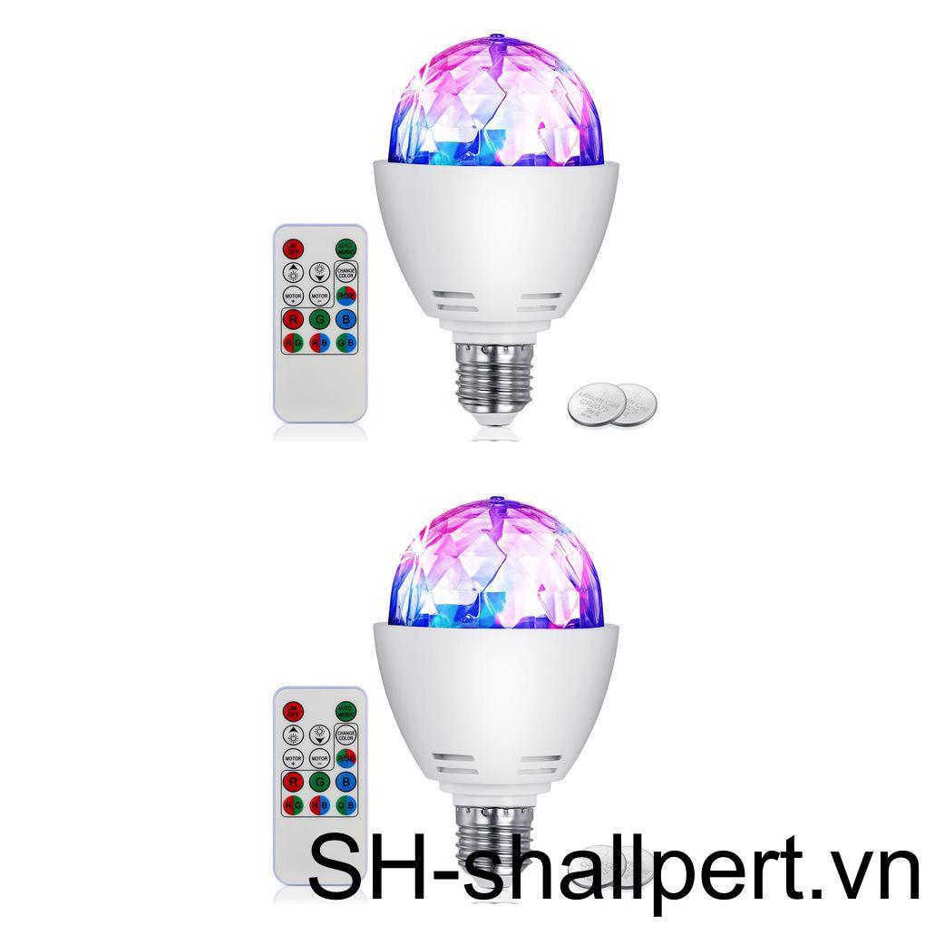 Set 2 Bóng Đèn LED RGB 3W E27 Xoay Được Nhiều Màu Kèm Điều Khiển Từ Xa