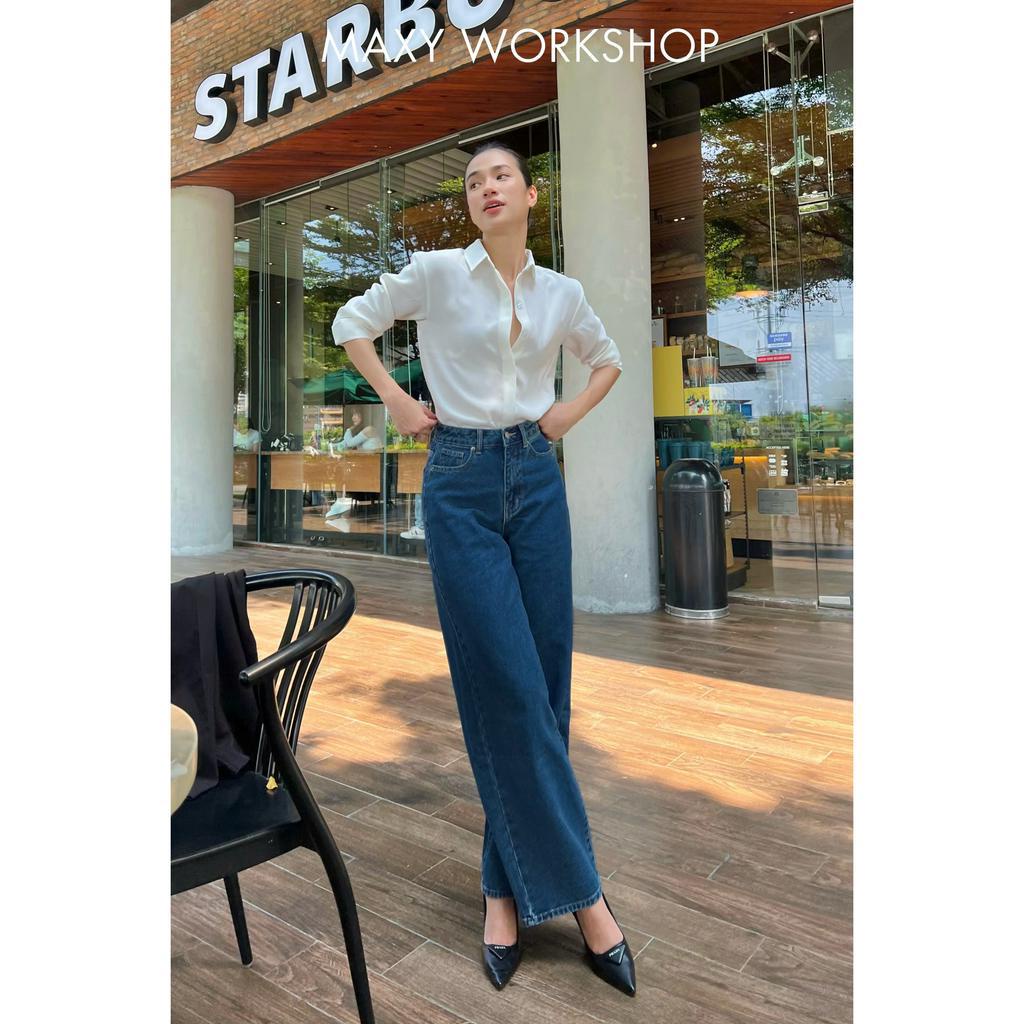 Quần Jeans ống rộng phong cách Jeans Culottes Maxy Workshop