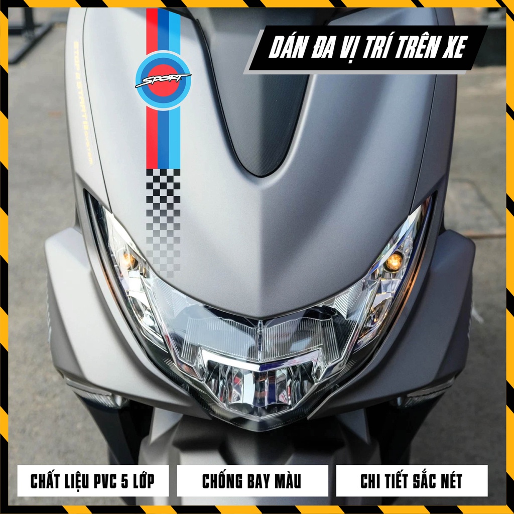 Tem Đa Vị Trí Dán Xe Máy Phong Cách Cờ Đức, Italy, Pháp, Performance | DVT LINE | Tem Xe Vespa, SH, AB, Vision,...