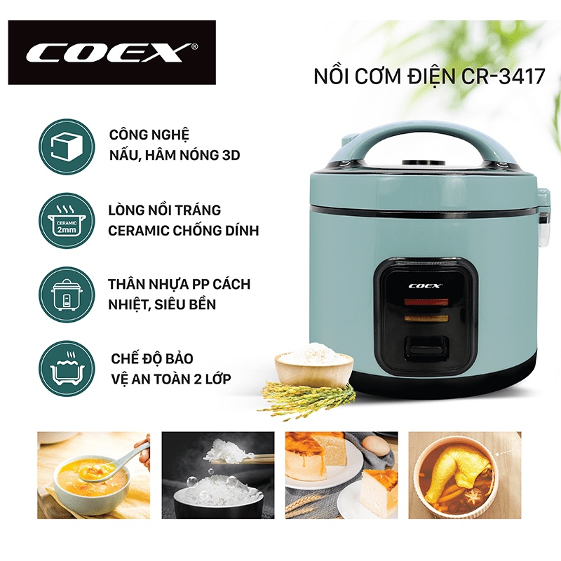 Nồi cơm điện cơ 1.8 Lít COEX CR-3417