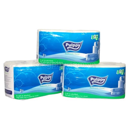 2 cuộn giấy vệ sinh Pulppy 2 lớp