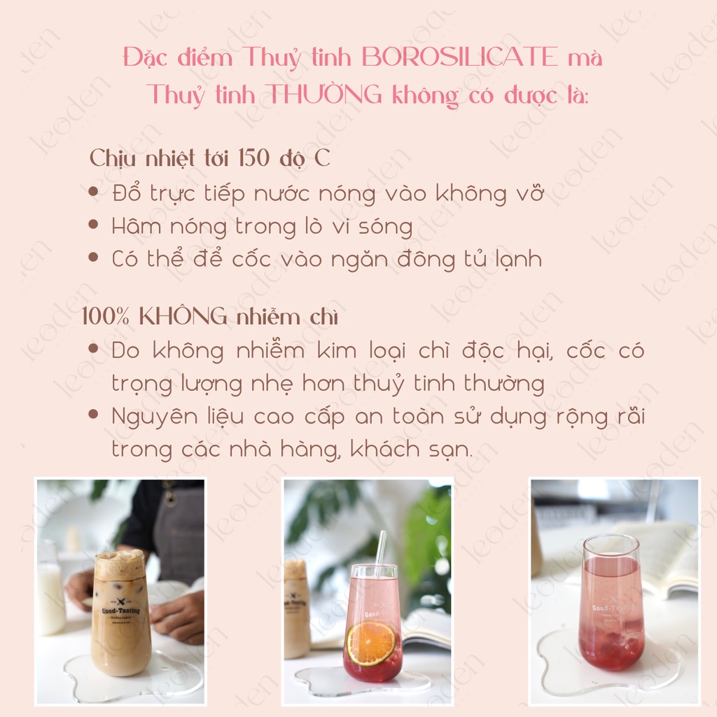 Ly thủy tinh chịu nhiệt dáng bầu in chữ uống cafe phong cách Hàn Quốc, cốc thuỷ tinh cao cấp in chữ đẹp