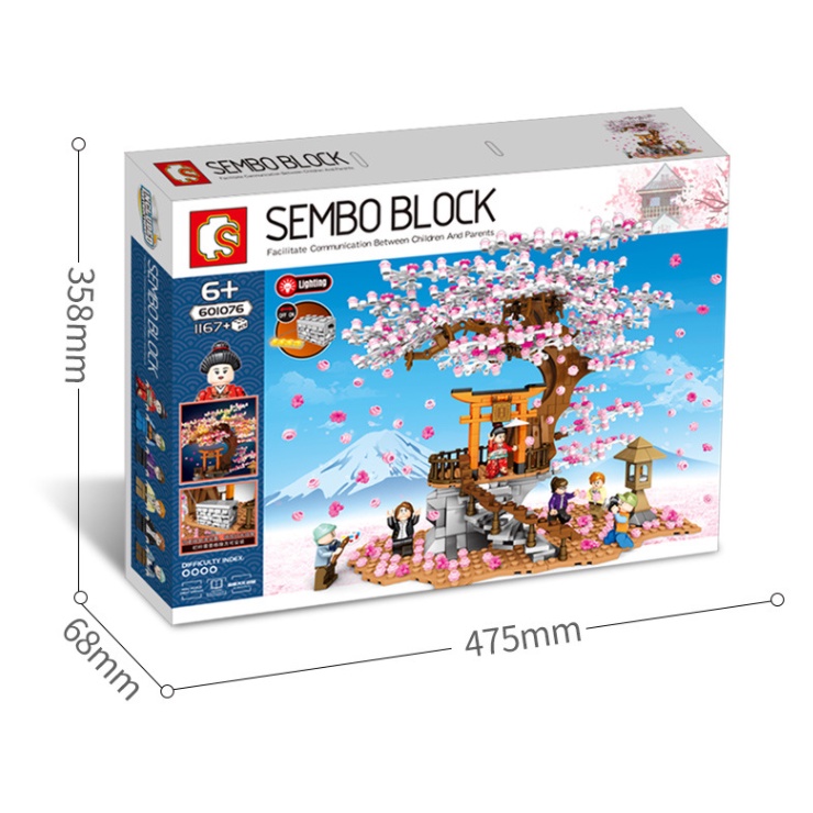 Đồ chơi Lắp ghép Mô hình Friends Cherry Blossom Season (có sẵn) Sembo 601076 cây anh đào