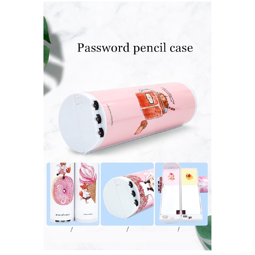 Password Pencil Case Calculator Solar Erasable Mirror High Capacity Pen Boxes Pencil Pouch School Supplies Stationery Girls GiftQiānbǐ hé 3/5000 Pencil case