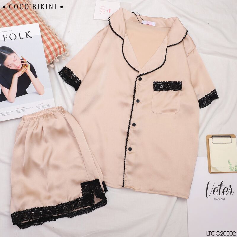 𝑪𝑶𝑪𝑶 𝑩𝑰𝑲𝑰𝑵𝑰 Bộ Đồ Ngủ - Đồ Mặc Nhà Lụa Satin ( LTCC20002 )