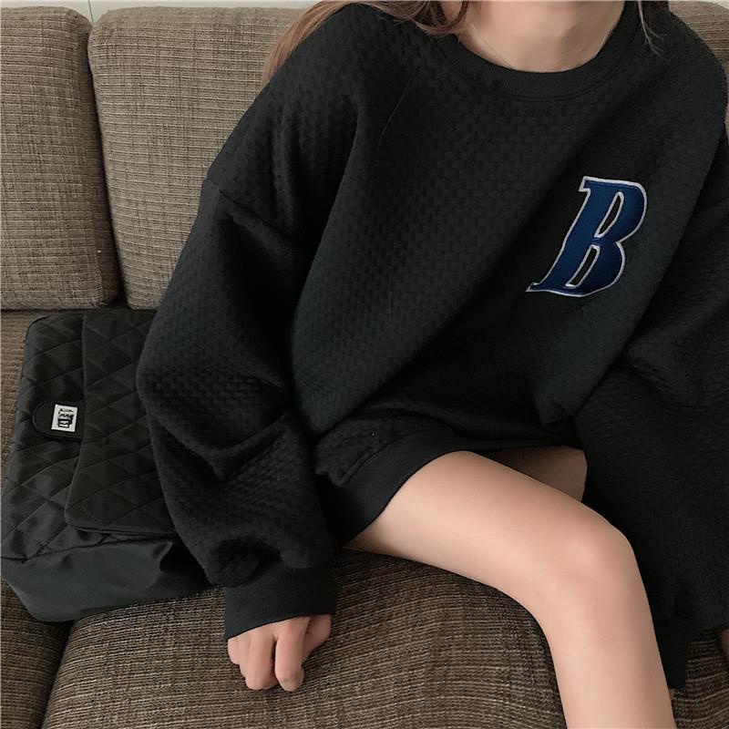 COZOK Áo sweater Tay Dài Dáng Rộng Phong Cách Thời Trang Hàn Quốc