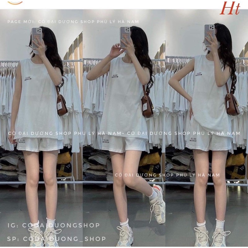 Sét áo tanktop hello +quần đùi HT11