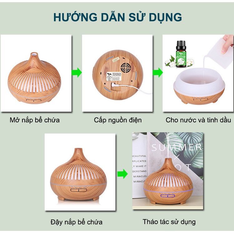 Máy Xông Tinh Dầu Trụ Tròn 400ml GULIFE - MKT23S, Kèm Quà Tặng + Remote, Cân Bằng Độ Ẩm &amp; Làm Thơm Phòng  – BH 12 Tháng