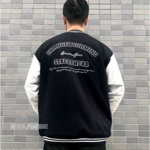 Áo khoác Bomber dù 2 lớp Unisex nam nữ in chữ thời trang