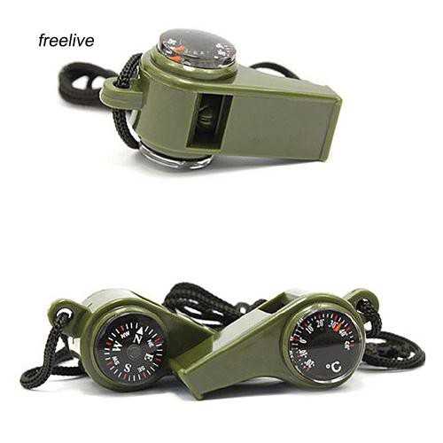 Còi thổi báo động 3 trong 1 đa năng có gắn kèm nhiệt kế và la bàn