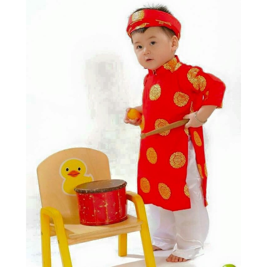 Bộ áo dài truyền thống kèm mấn cho bé trai