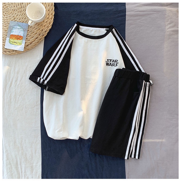 Set Đồ Thể Thao Ngắn Form Rộng Phong Cách Hàn Quốc Cho Nữ