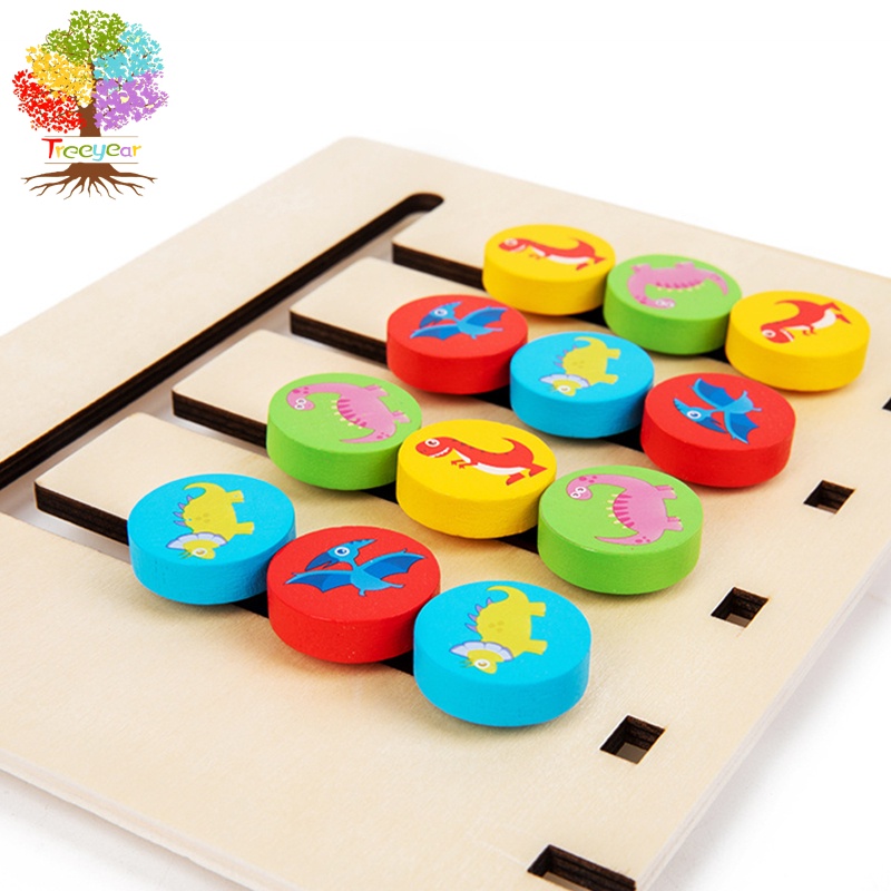 Bộ đồ chơi xếp hình Treeyear bằng gỗ nhiều màu sắc giúp phát triển trí tuệ cho bé