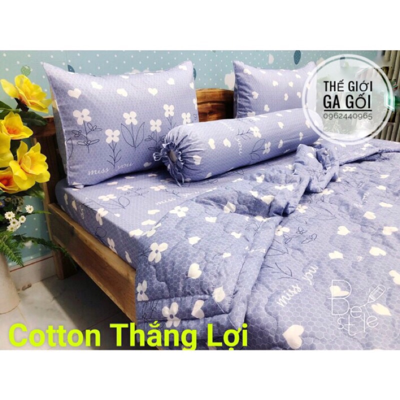 Bộ Drap Cotton Thắng lợi hàng chuẩn có in Logo ( 1ga + 3 vỏ gối) | BigBuy360 - bigbuy360.vn