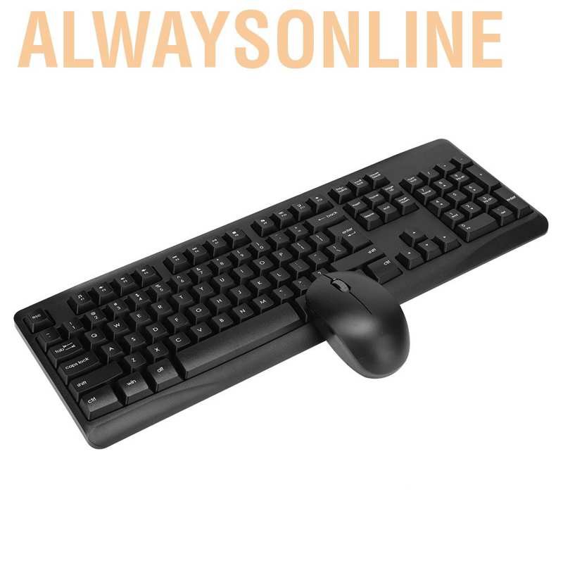 Alwaysonline Ik7600 2.4G Silent Bluetooth Wireless Keyboard Mouse Set 104 Keys for Win7/8/10