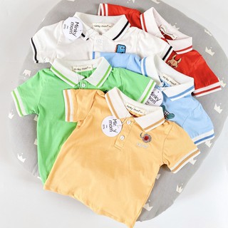 Áo thun trơn polo cho bé nhiều màu chất cotton mịn mát