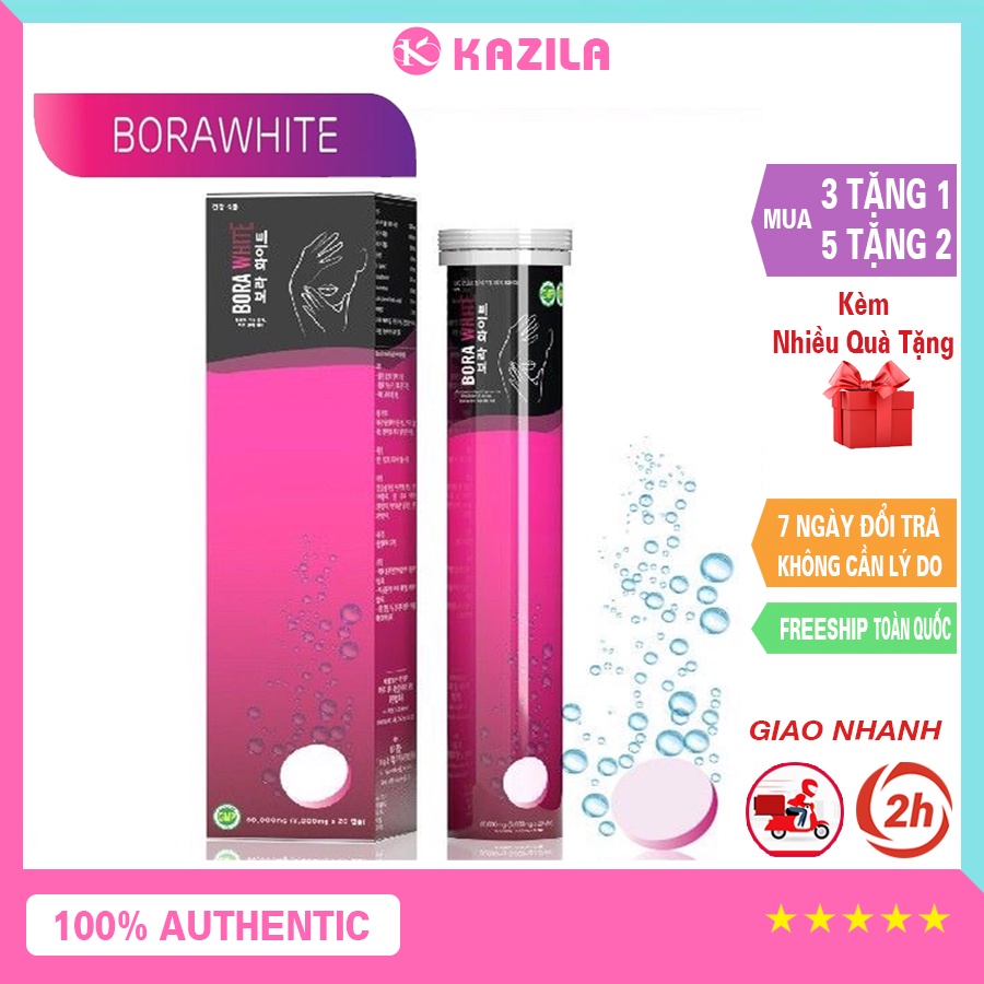 Bora White - Viên sủi trắng da Hàn Quốc chính hãng Tuýp 20 viên - Kazila