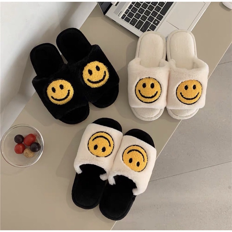 /SẴN/ Dép bông đi trong nhà hình mặt cười cute 😜/ảnh thật 2pic cuối/