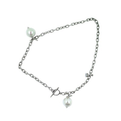 Vòng cổ nhiều lớp kết hạt ngọc trai giả phong cách Hàn Quốc