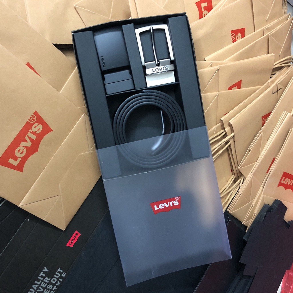 Set thắt lưng nam 2 mặt nịt siêu đẹp full box túi giấy