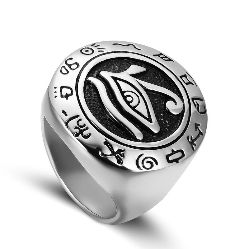 Eye of Horus Trend Hip Hop Men's Punk Ring Gold Silver Personality Fashion Charm Jewelry Gift Ring