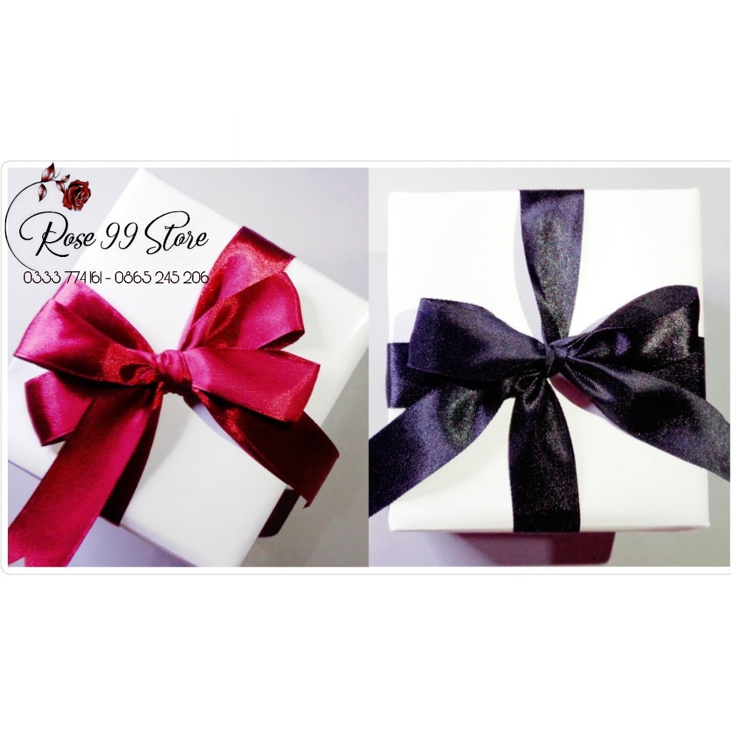 Ruy băng lụa cối 2,5cm chất dày cuộn 100Y