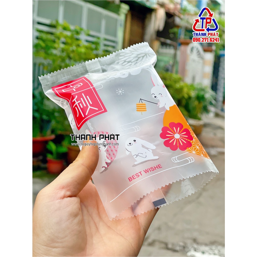 100 Khay 7cm kèm túi ép miệng đựng bánh trung thu 50g - 75g - Mẫu mới 2023