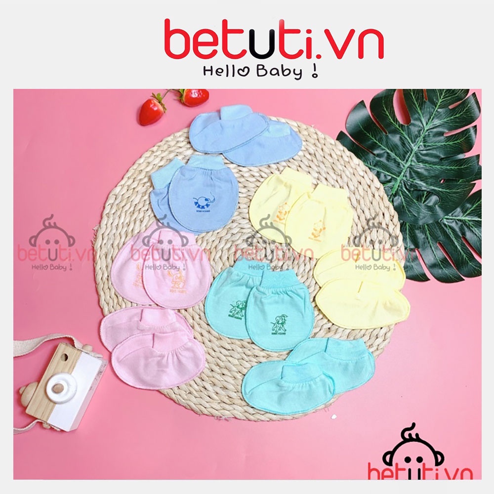 (Flash Sale) Bao tay chân 1 set gồm 1 đôi bao tay và 1 đôi bao chân, bao tay chân cotton cho bé -Amina