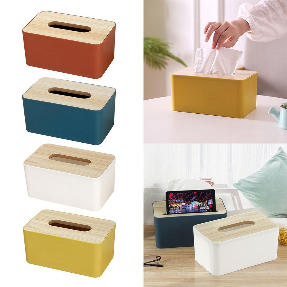 1 Hộp Đựng Khăn Giấy Bằng Gỗ Tiện Dụng Cho Nhà Tắm / Văn Phòng Giá Đ