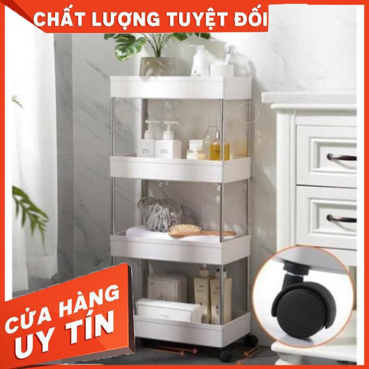 HÀNG CAO CẤP -  ⚡Kệ Để Đựng Đồ Đa Năng 4 Tầng Có Bánh Xe Đẩy Spa Di Động Nhà Bếp, Phòng Tắm Inox Cao Cấp⚡  - Hàng Cao Cấ