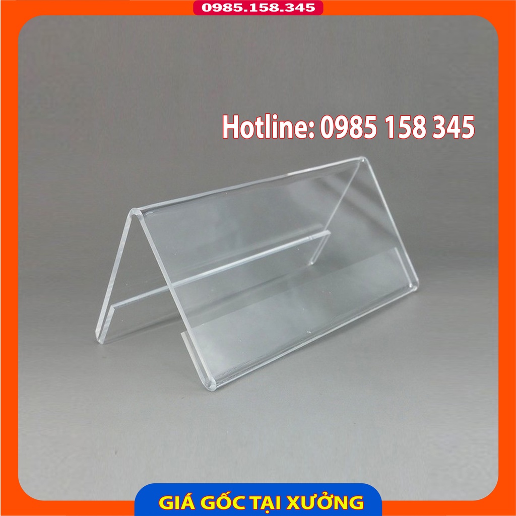 Menu mica chữ A, Bảng mica chức danh để bàn các kích cỡ dùng giới thiệu sản phẩm, chương trình khuyến mại, bảng giá