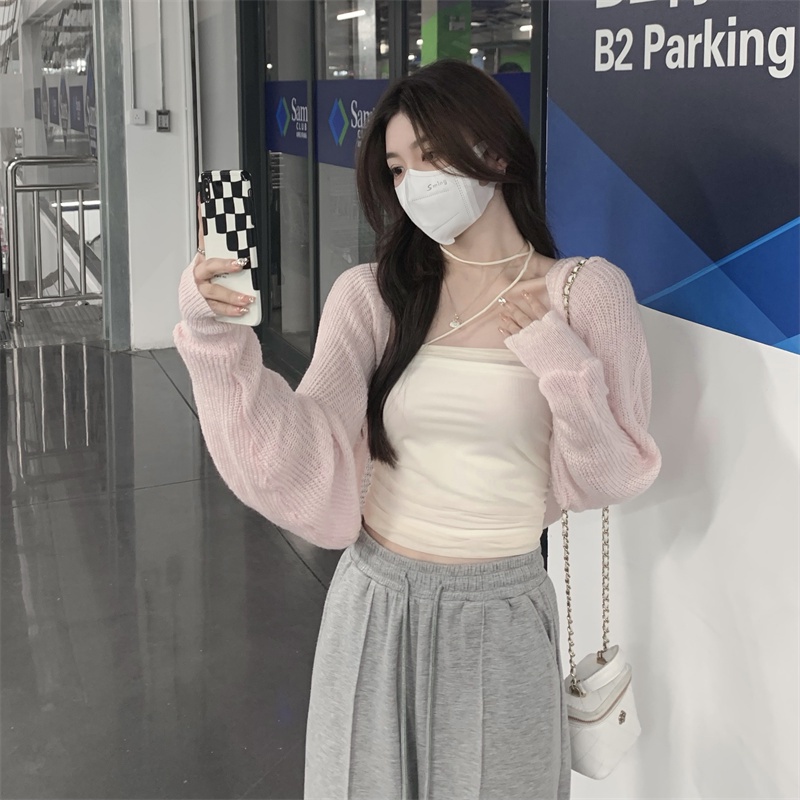 Áo cardigan len mỏng lưới nữ Quảng Châu cao cấp màu trắng hồng xanh phong cách Hàn Quốc mới nhất 2022 Kozoda AC27
