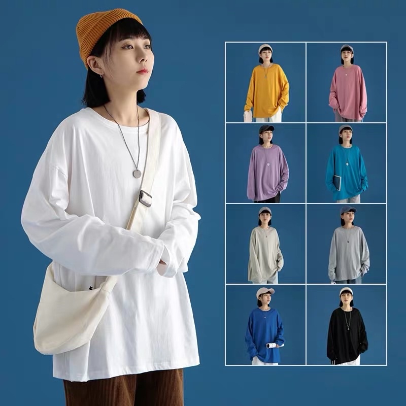 Áo Thun Dài Tay nữ - Áo thu đông trơn tay dài cổ tròn basic vải sufa giữ nhiệt đơn giản dễ phối đồ - hàng đẹp giá rẻ