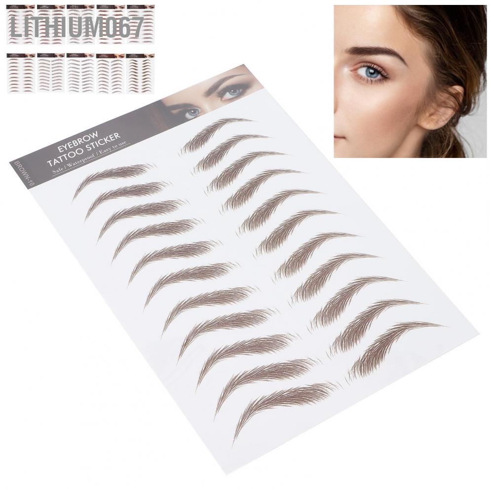 Lithium067 Professional Waterproof Eyebrow Tattoo Sticker Transfer for Women hình xăm lông mày