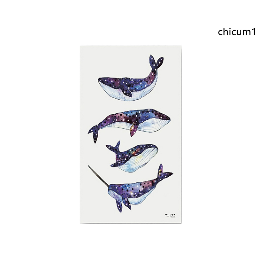 1 Tấm Hình Xăm Dán Tạm Thời Hình Bóng Đèn/Hoa Mận/Cá Voi Chống Thấm Nước