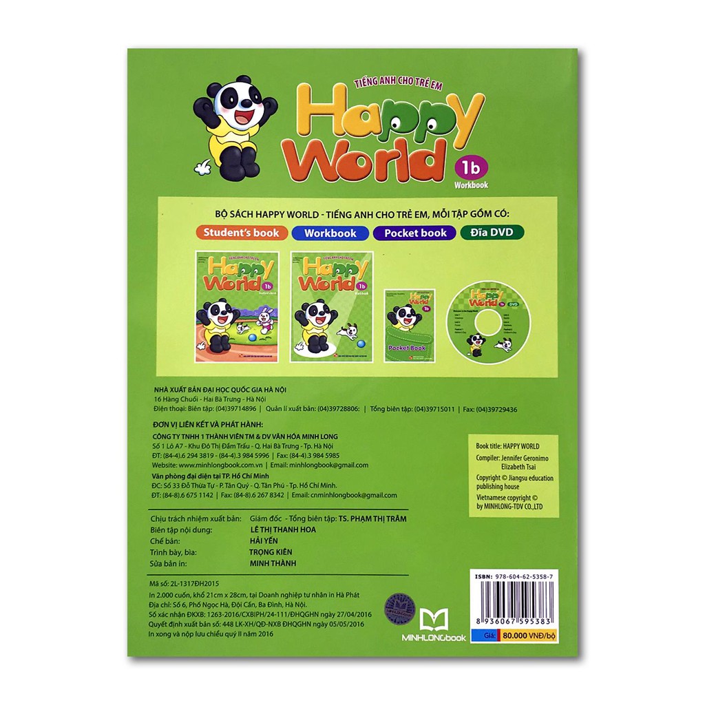 Sách - Tiếng Anh Cho Trẻ Em - Happy World - 1 (Bộ 2 quyển, 1 sổ tay, 1 đĩa DVD) (2 bộ, lẻ tùy chọn) | BigBuy360 - bigbuy360.vn