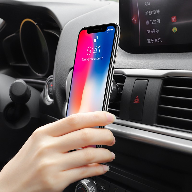 Giá đỡ điện thoại kẹp cửa gió xe hơi ô tô Hoco CA47 hút nam châm Dành cho điện thoại iPhone iP Samsung Oppo