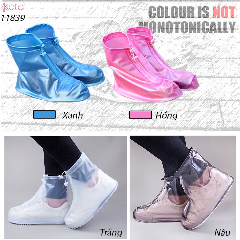 Áo mưa cho giày Nam Nữ bọc giày che mưa chống thấm nước chống trơn trượt 11839