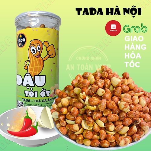 Đậu phộng tỏi ớt 500g TADA loại ngon, lạc rang tỏi ớt, đồ ăn vặt Hà Nội