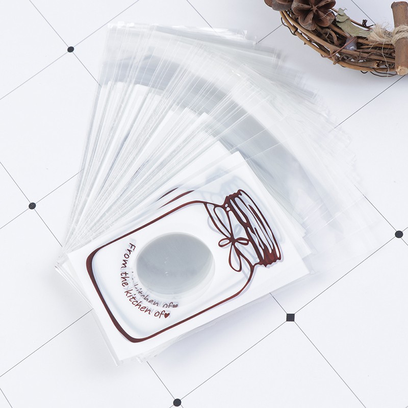 Set 100 Túi Đựng Bánh Kẹo Tự Dính Trang Trí Tiệc Cưới / Giáng Sinh