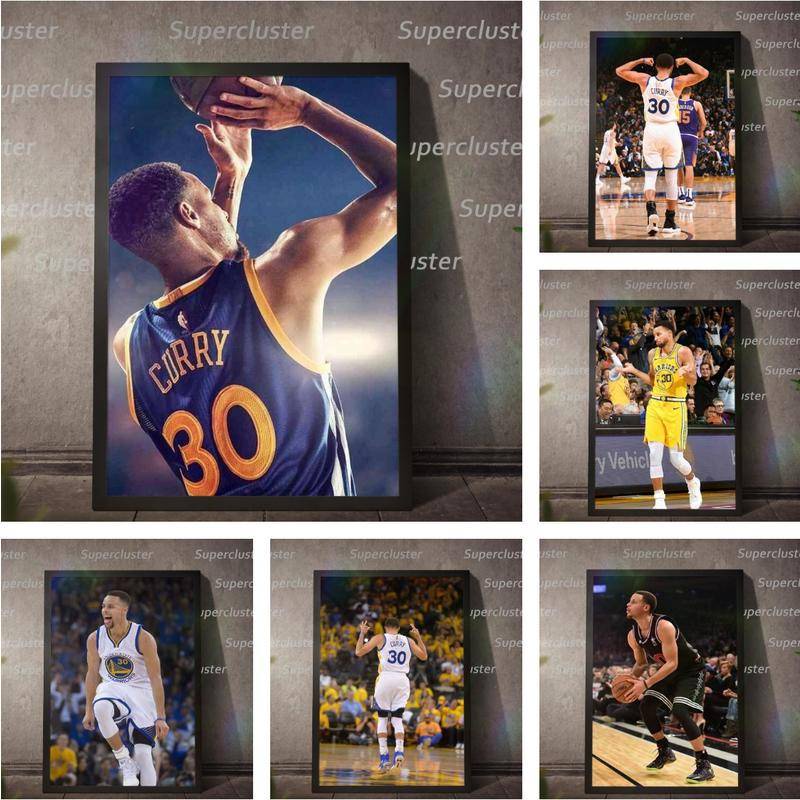 Tranh Vải Canvas Treo Tường In Hình Cầu Thủ Bóng Rổ NBA Trang Trí Nhà Cửa